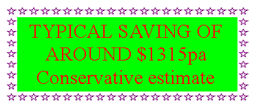 Text Box: TYPICAL SAVING OF AROUND $1315paConservative estimate