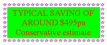 Text Box: TYPICAL SAVING OF AROUND $495paConservative estimate