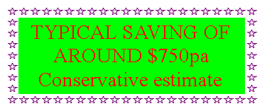 Text Box: TYPICAL SAVING OF AROUND $750paConservative estimate