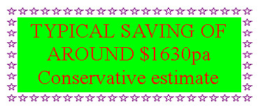 Text Box: TYPICAL SAVING OF AROUND $1630paConservative estimate