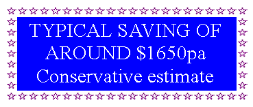 Text Box: TYPICAL SAVING OF AROUND $1650paConservative estimate