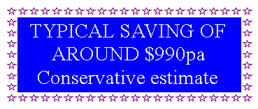 Text Box: TYPICAL SAVING OF AROUND $990paConservative estimate