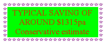 Text Box: TYPICAL SAVING OF AROUND $1315paConservative estimate