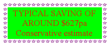 Text Box: TYPICAL SAVING OF AROUND $627paConservative estimate