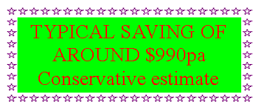 Text Box: TYPICAL SAVING OF AROUND $990paConservative estimate