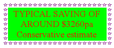 Text Box: TYPICAL SAVING OF AROUND $3260paConservative estimate