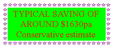 Text Box: TYPICAL SAVING OF AROUND $1630paConservative estimate