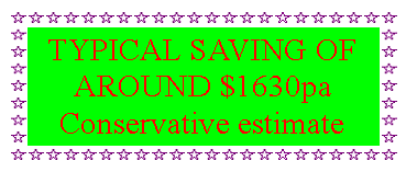 Text Box: TYPICAL SAVING OF AROUND $1630paConservative estimate