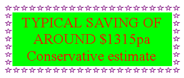 Text Box: TYPICAL SAVING OF AROUND $1315paConservative estimate