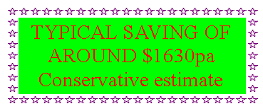 Text Box: TYPICAL SAVING OF AROUND $1630paConservative estimate